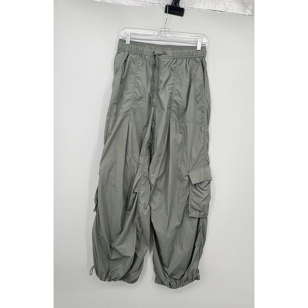 Anthropologie Daily Practice Base Jump Parachute Pants Sz S Baggy Cargo Green